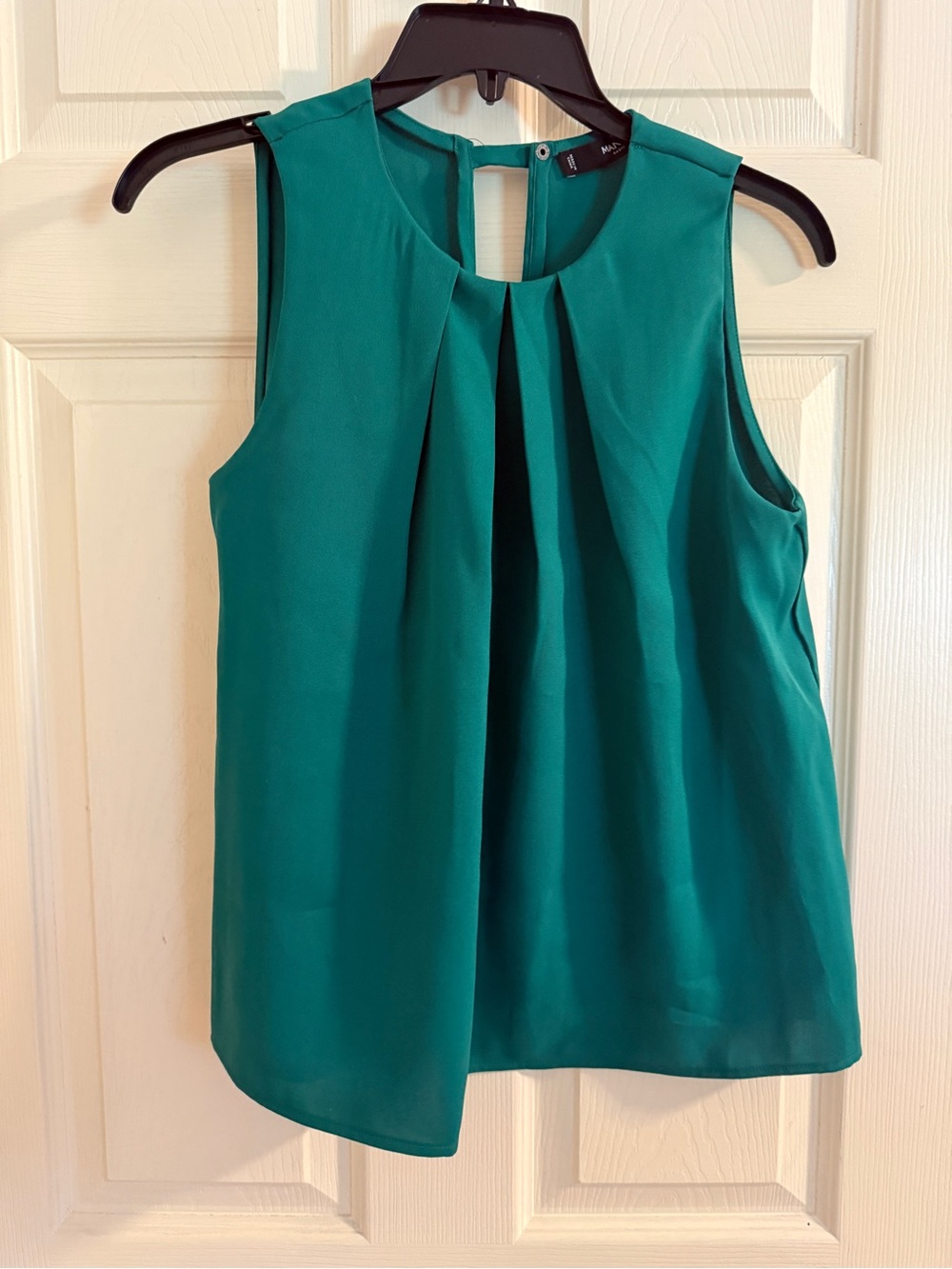 Mango Teal Sleeveless Pleated Camisole - Picture 2 of 4